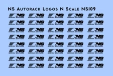 NS Norfolk Southern Autorack Logos N scale Decals