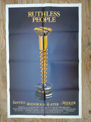 Ruthless People 1985 Original 1 Sheet Movie Poster Danny DeVito Bette ...