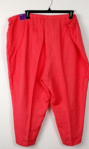 NWT PLUS Women's LANE BRYANT CASUAL CAPRIS PANTS Size 28 LINEN/RAYON Flat Front - Picture 4 of 4