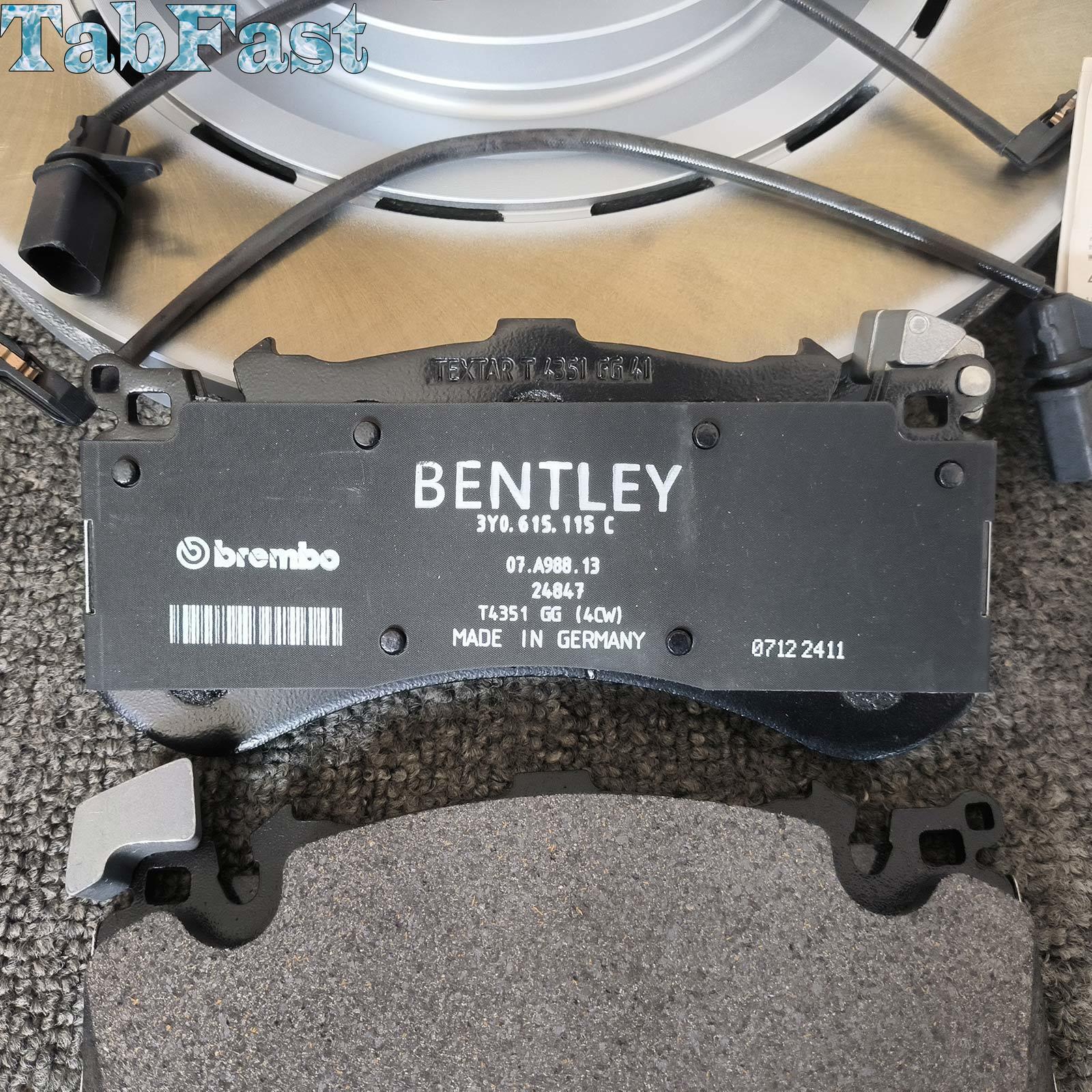 6* for Bentley Mulsanne front rear brake pads and rotors 3Y0698151C 3Y0615301A