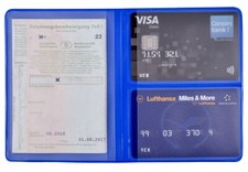 Fahrzeugschein KFZ Schein Schutzh&uuml;lle Blau Mappe Etui Ausweis EC Kartenh&uuml;lle