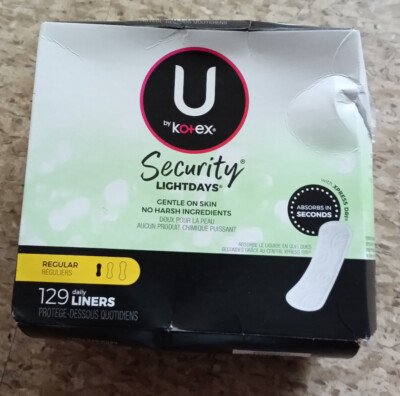 U by Kotex  security lightdays gentle on skin no harsh incredients 96 daily line