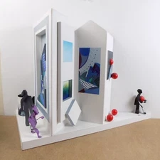 1999 Leo Posillico Modern Art Sculpture "Art on the Loose" Wall Art Cityscape