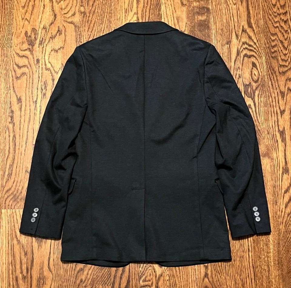 Blazer Theory Clinton en ponte jaspeado para hombre 38R negro carbón $595 venta al por menor usado en excelente estado Foto 2 de 4