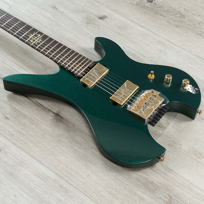 Schecter Synyster Gates Custom-7 TR Headless 7-String Guitar, Oak Green Metallic