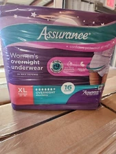 a case of Assurance Women's Underwear XL Overnight 2 packs of 16 Count total 32