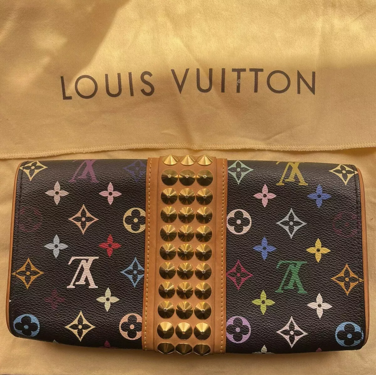 Louis Vuitton Black Multicolor Courtney Studs Pochette Clutch