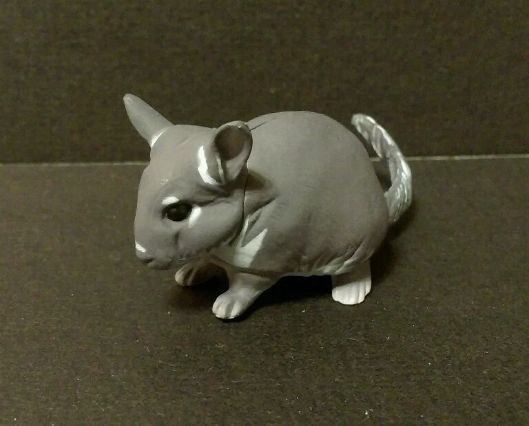 RARE Kaiyodo Choco Q Pet Animal 4 Dark Gray Chinchilla A Figure Cute! - Image 2 of 3