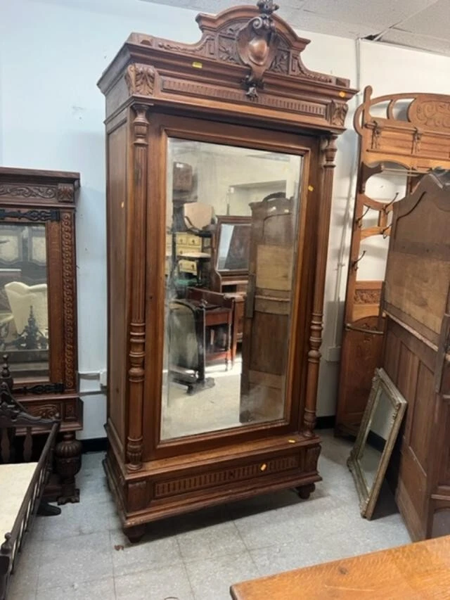 Antique armoire with mirror cheap door