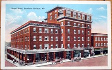 1920 Excelsir Springs, MO Postcard: Royal Hotel - Missouri