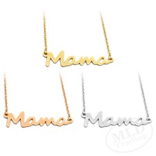 Mama Necklace Stainless Steel Mom Necklace For Mothers Day Gift Gold Rose Silver