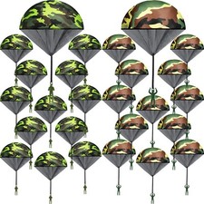60 Pcs Army Camo Parachute Toys Hand Throwing Camo Parachute Men Toy Plastic ...