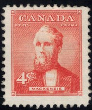 Canada Stamp #319 - Alexander Mackenzie (1952) 4¢ MNH
