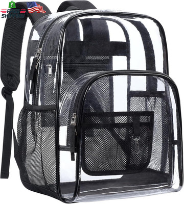 PACKISM Clear Backpack - 17 Inch Heavy Duty Clear Backpacks for School, Large Tr