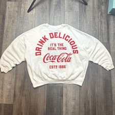 Coca-cola x Pacsun Men's Grey and White Sweatshirt