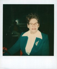 Old Vintage Photo COLOR POLAROID DUO MAN WOMAN GLASSES INSTANT PHOTOGRAPH