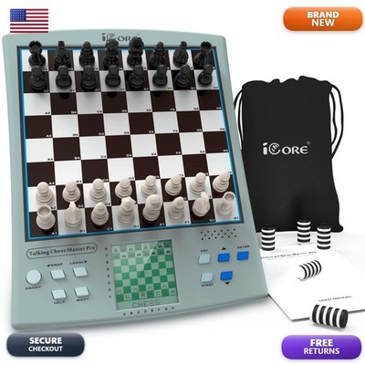 iCore Talking Chess Master Pro Electronic Chess Set 30 Skill Levels 14 Brain