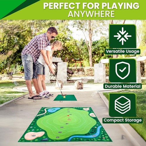 Golf Chipping Game Set,Indoor Outdoor Putting Green Mat,Target Practice,Training - Imagen 2 de 11