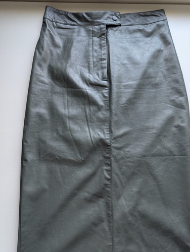 Pistachio Green Faux Leather Skirt - Picture 1 of 5