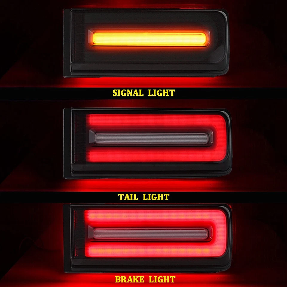 Luces traseras LED negras para Mercedes Benz 1999-2018 Mercedes W463 G500 G550 G63 Foto 3 de 4