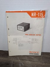 Sony NR-115 Noise Reduction Adapter Service Manual Original Paperwork Vintage