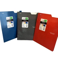 Mead Five Star 4 Pocket Folder Laminated Paper Red Green Purple Lot of 3 New