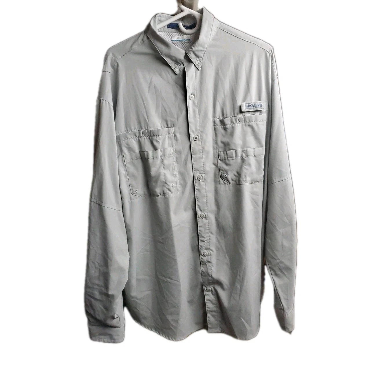 Columbia PFG Men's Beige Fishing Shirt Size XL Sleeve Quick Dry