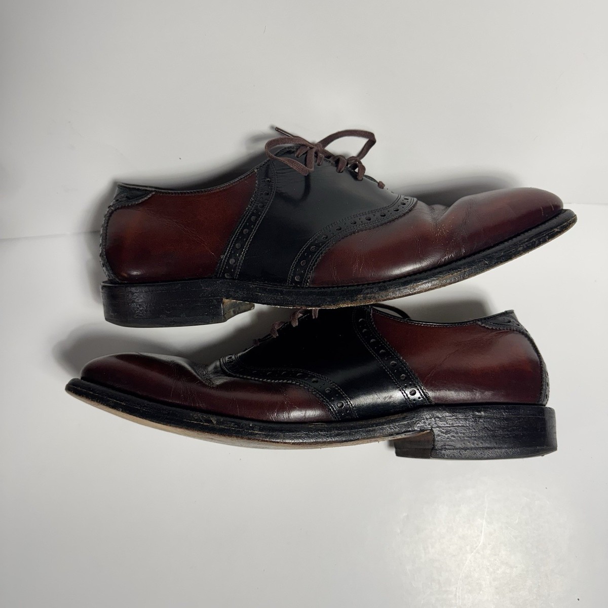 Allen Edmonds POLO 8274 Black Burgundy Leather Saddle Shoe Oxford