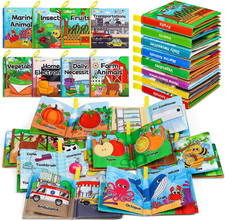 8-Pack Soft Cloth Books Baby Bath Books Crinkle Washable Chewable Early Educatio