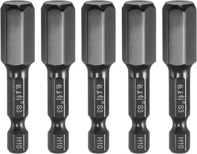 5-teiliges Magnetisches Sechskant Bit Set, 10mm (H10), 1/4'' Sechskantschaft, 50m