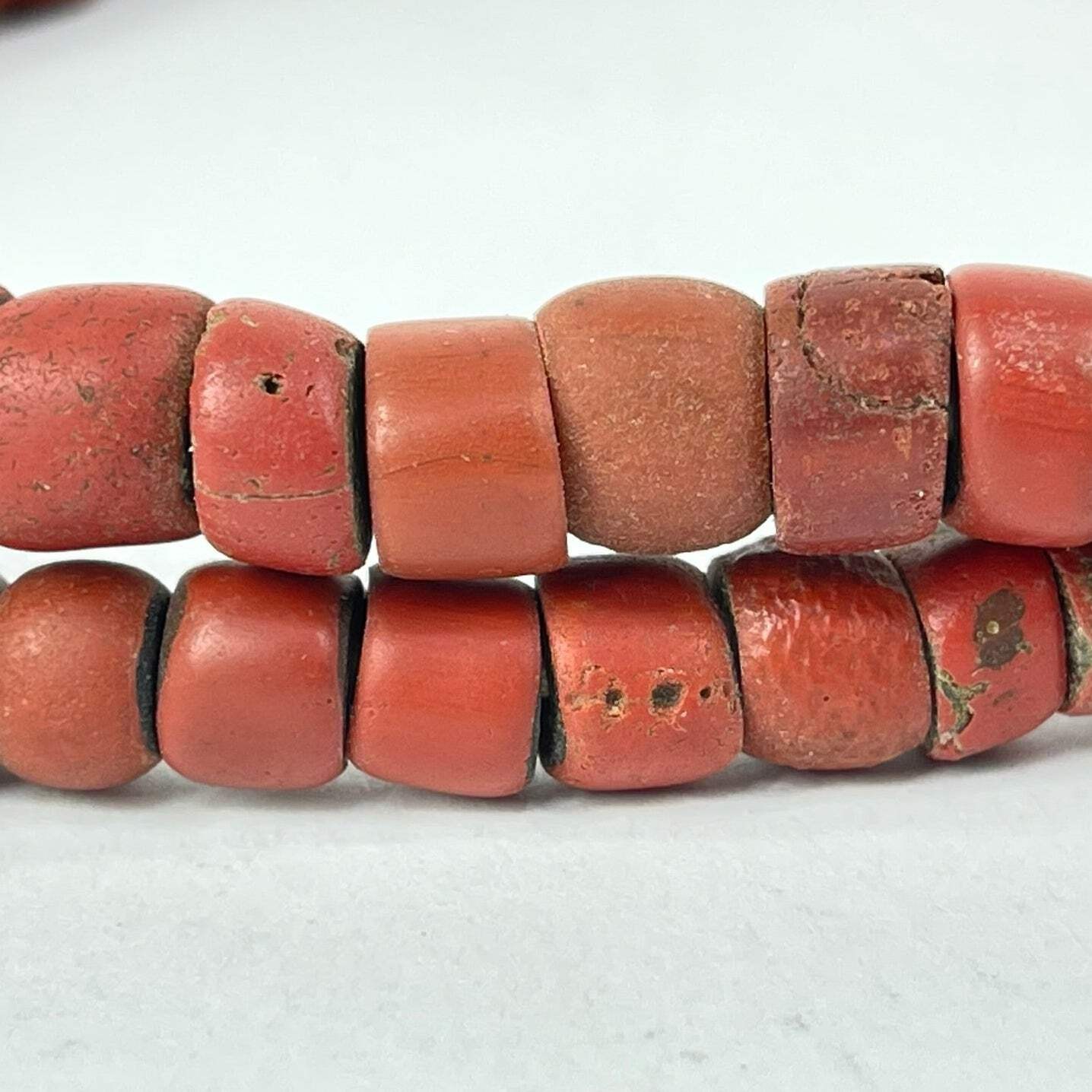 Red Green Heart Venetian Trade Beads