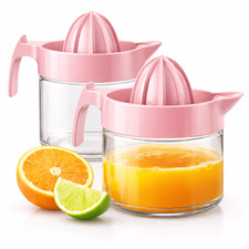 Zitruspresse 2 Set Zitronenpresse Manuell Saftpresse Orangenpresse Pastell Rosa
