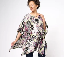 Women with Control Women's Top Sz M Global Illusions Tassel Trim Blue A601918