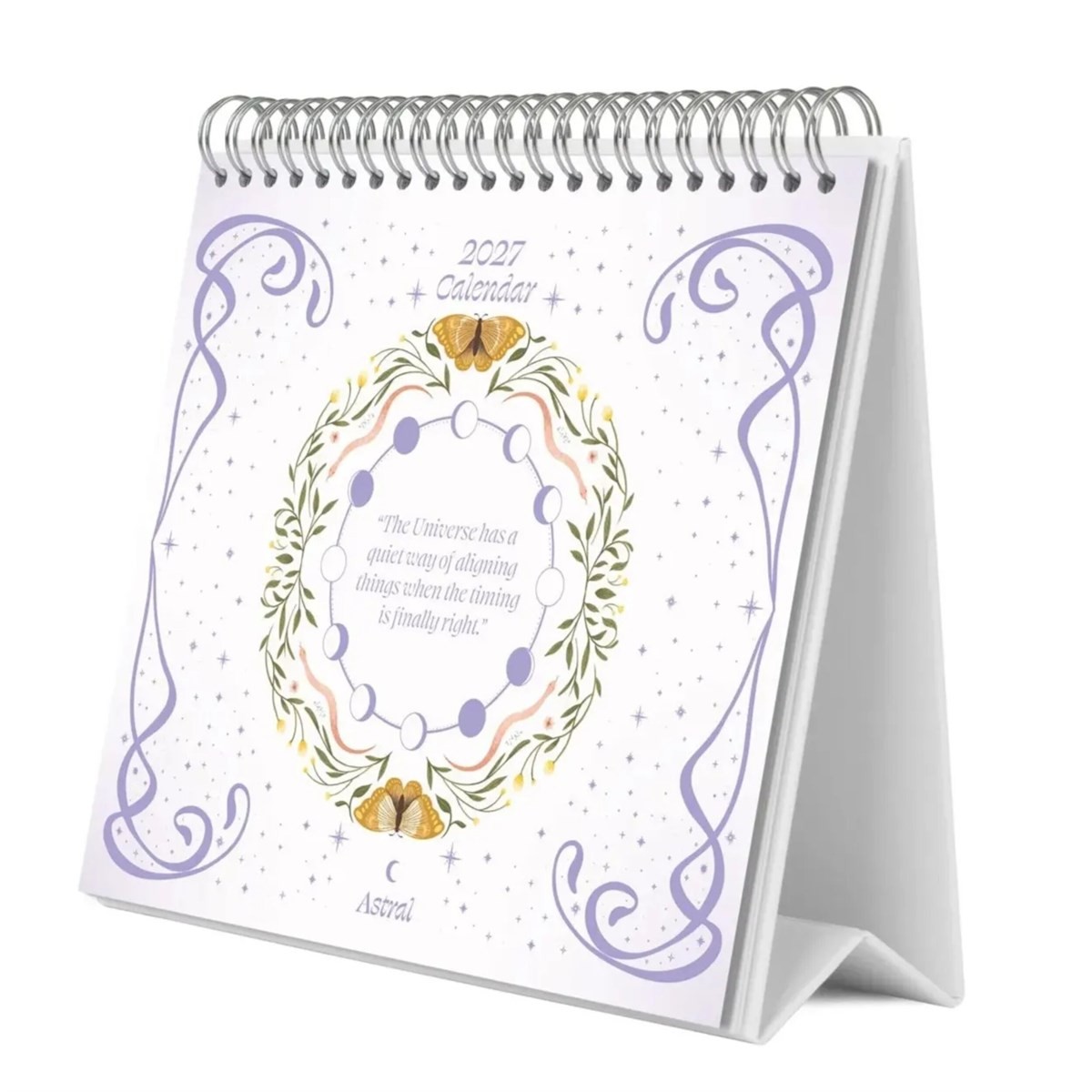 Rackhams Astral Easel Desk Calendar 2027, Desk Calendars, Month To View, Lifestyle, Gift - Image 2