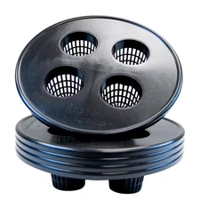 Black Net Pot Mesh Bucket Lid, 3 In. Net Pots, 4 Pots per 1 Lid (5-Pack)