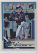 2019 Panini Donruss Optic Carolina Blue & White Prizm Keston Hiura Rookie RC ut4