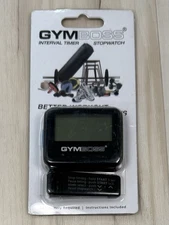 GYMBOSS Interval Timer & STOPWATCH Alarm Clock Belt Clip Black/Blue NIP NEW