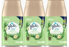 3 Pack Glade Automatic Spray Refill Bamboo & Waterlily Bliss Air Freshener 6.2oz