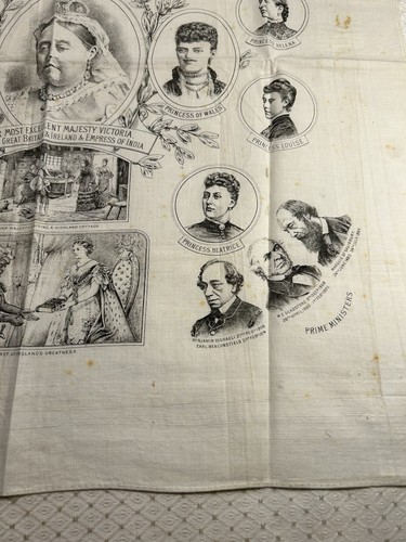 Antique Queen Victoria Commemorative Linen - Picture 6 of 7