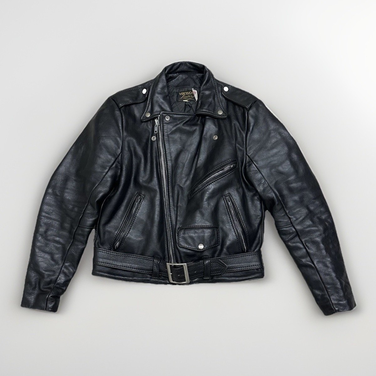 Vanson Leathers ブラックレザージャケット 40 Vanson Leather Men's Black Motorcycle Jacket Size 40 Made in USA