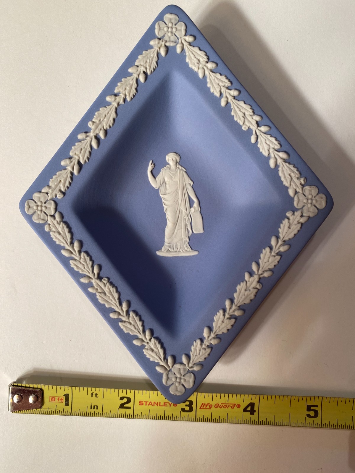 Wedgwood Blue Jasperware diamond shapped trinket dish