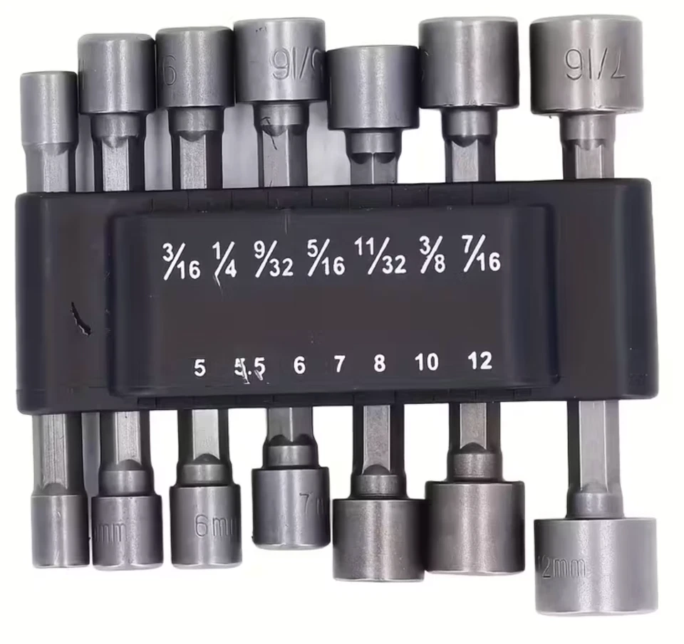 14 Piece Magnetic Socket Set with Hex Shank Screwdriver and Lengthening Adapters - Image 3 of 4