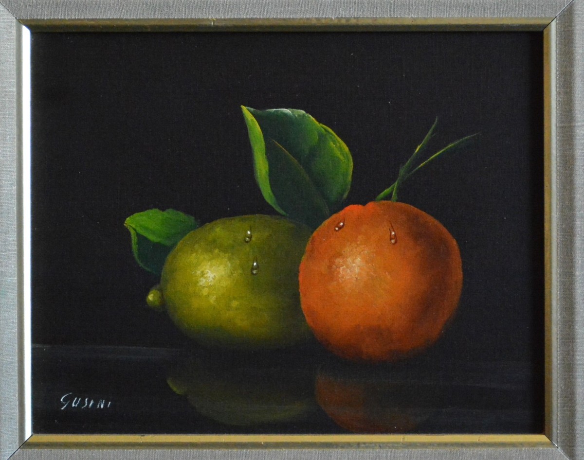Antonio Gusini (1901-) Vintage Still LIfe Oil Painting - Fruit