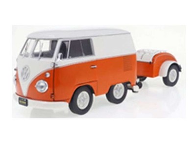 Solido VW T1 Kurzkasten mit Anhänger, orange