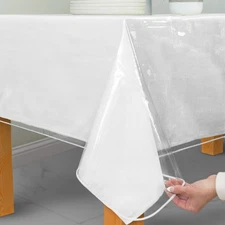 Heavy Duty Clear Vinyl Plastic Transparent Tablecloth Protector Tablecloth Cover
