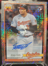 2026 Topps Samuel Basallo 1991 Chrome Auto Silver Pack RC Mojo Refractor #/299