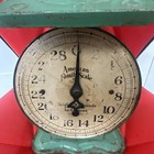 Antique American Family 24 LB Green Metal Family Kitchen Scale Farmhouse Patina — photo 2