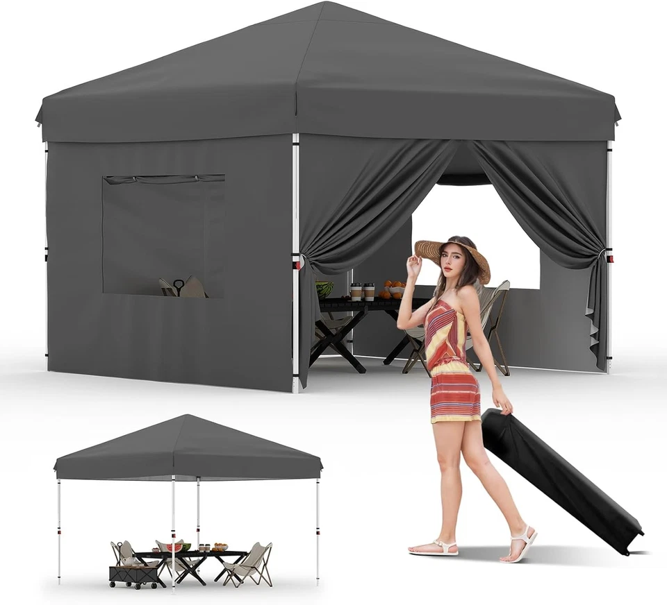 10'x10' Heavy duty POP UP Camping Canopy Tent with Carry Bag Folding Gazebo New - Image 3 of 4