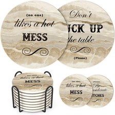 White Elephant Gifts for Adults, Funny Coasters Set of 8, Funny Gag Gift for Adu