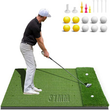 Dual-Turf Golf Mat 31Mm: 6X4Ft/5X5Ft Extra Large Golf Hitting Mats Practice Outd